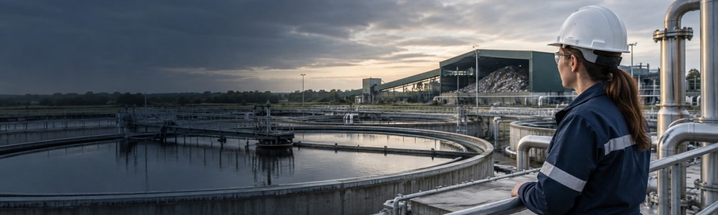 Technisch werk in afval water milieu